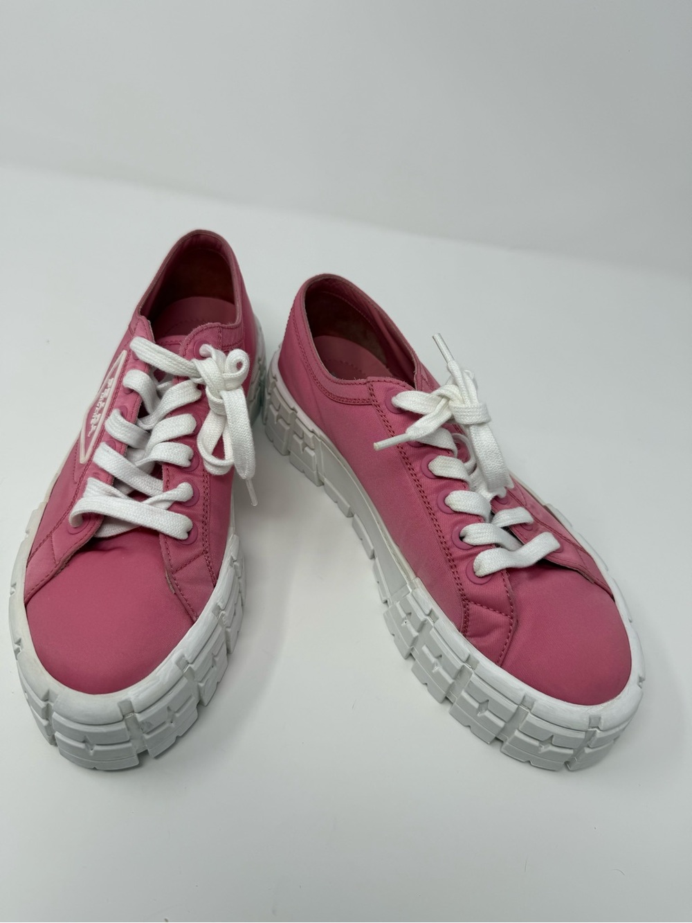 Prada Hot Pink Platform Lace-Up Sneakers - Picture 6 of 16